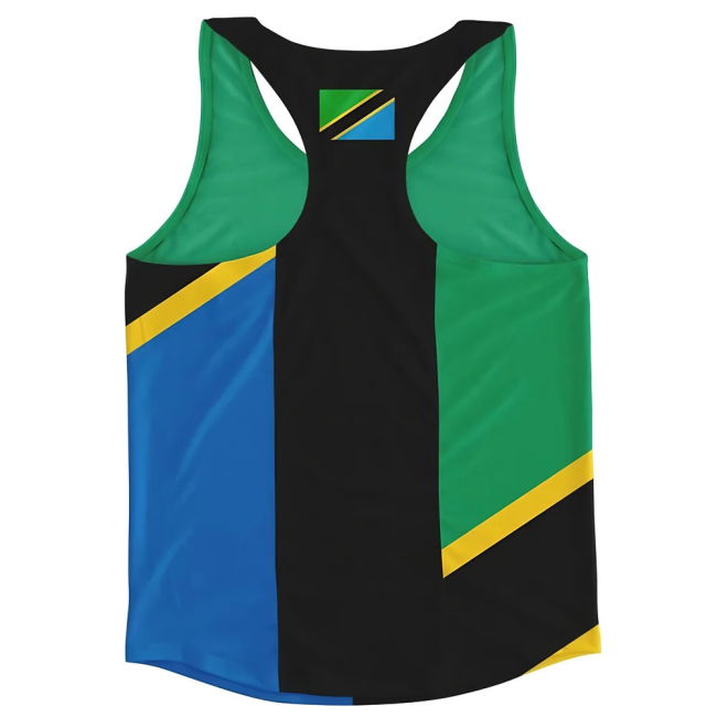Top-Tier Tanzania Flag Running Vest Championship World-Class
