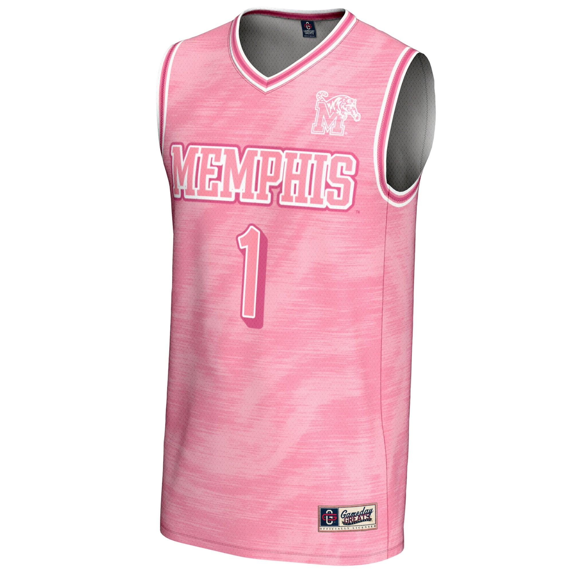 #1 Memphis Tigers GameDay Greats Youth Lightweight Basketball Fashion Jersey - Pink