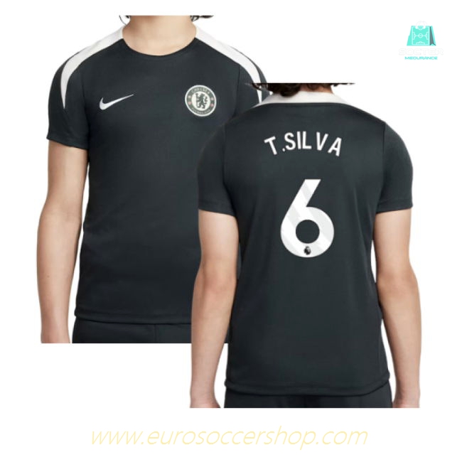 2025-2026 Chelsea Strike Training Shirt (Green) - Kids (T.Silva 6)