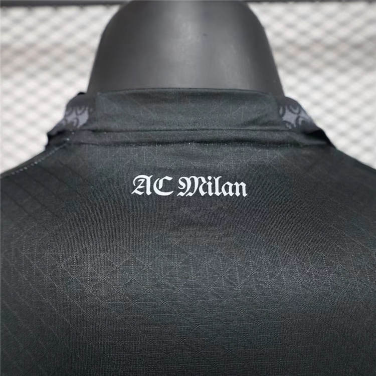 Genuine Breathable AC Milan 2425 Black Shirt Authentic Version