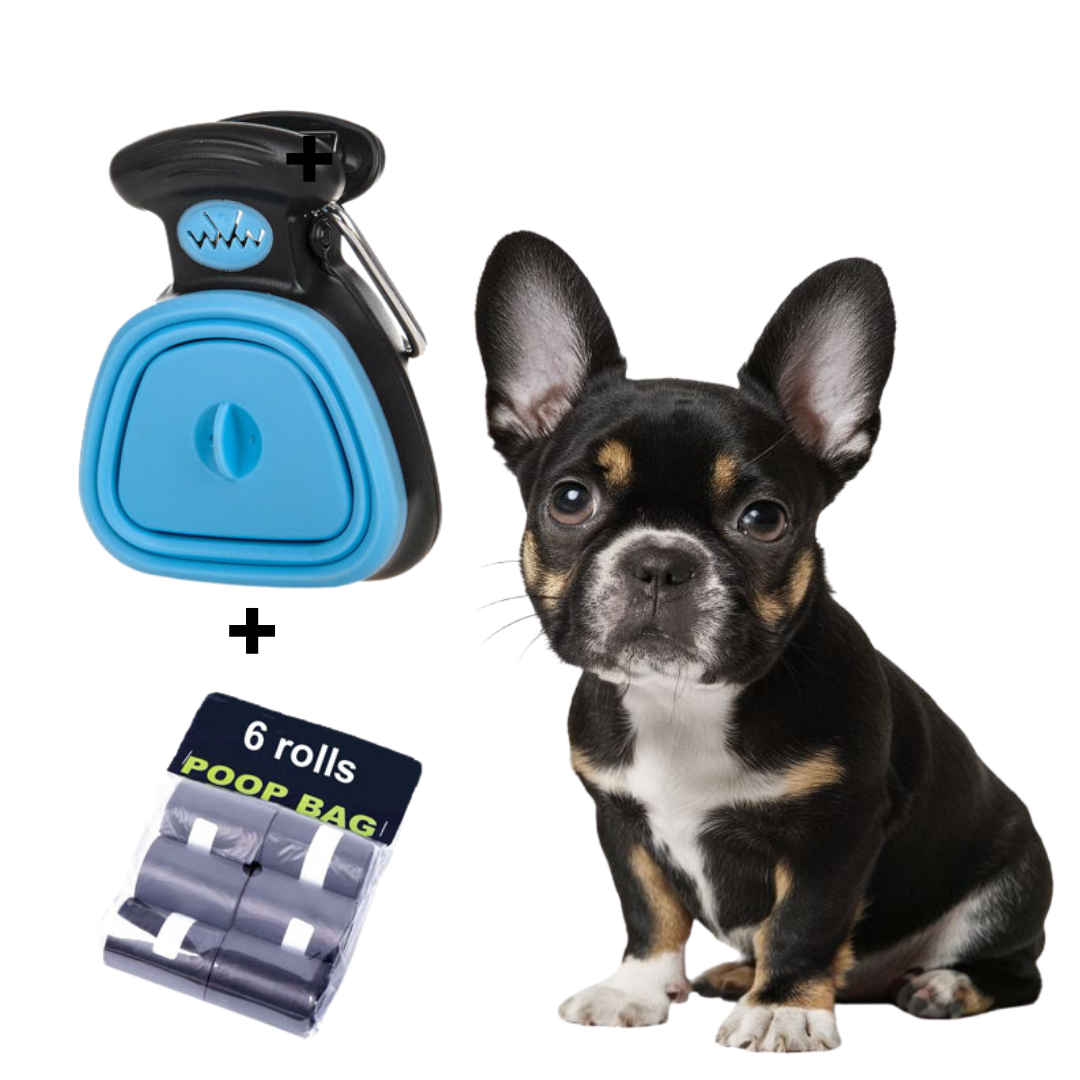French Bulldog Peticlean Portable Pooper Scooper With Waste Bag