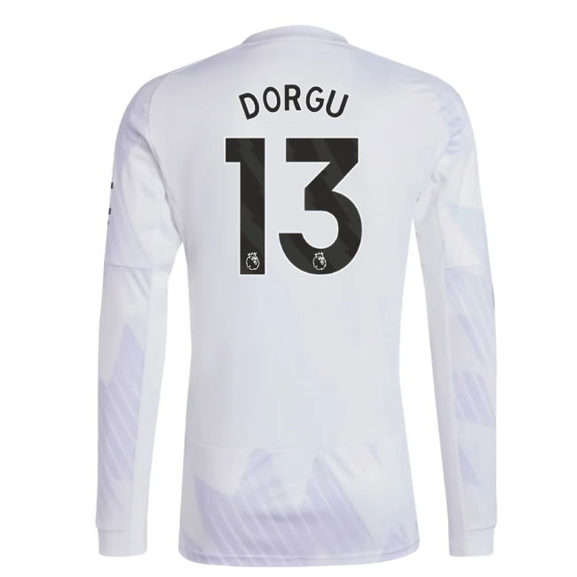 Men's 2025-2026 Man Utd Long Sleeve Away Shirt (Dorgu 13)