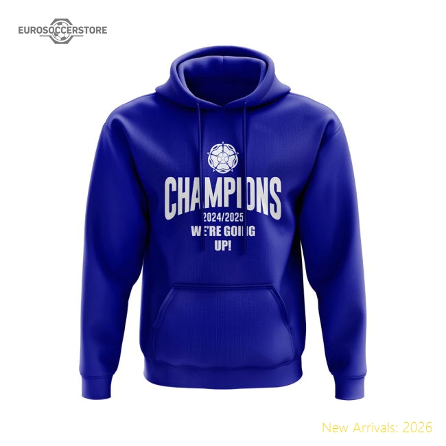 Leeds United Champions We Are Going Up Hoody Blue Fan Edition