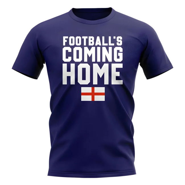 England Footballs Coming Home T-Shirt (Flag/Navy)