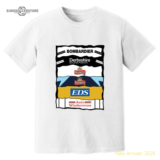 Top-grade Derby Sponsor History T-shirt (white) - Collectors Item