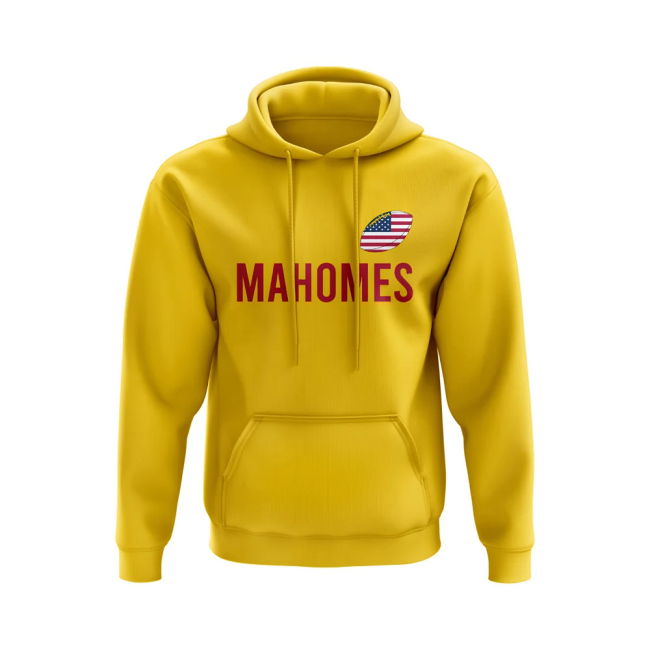 Climate-Control Patrick Mahomes Usa Name Hoody (Yellow)