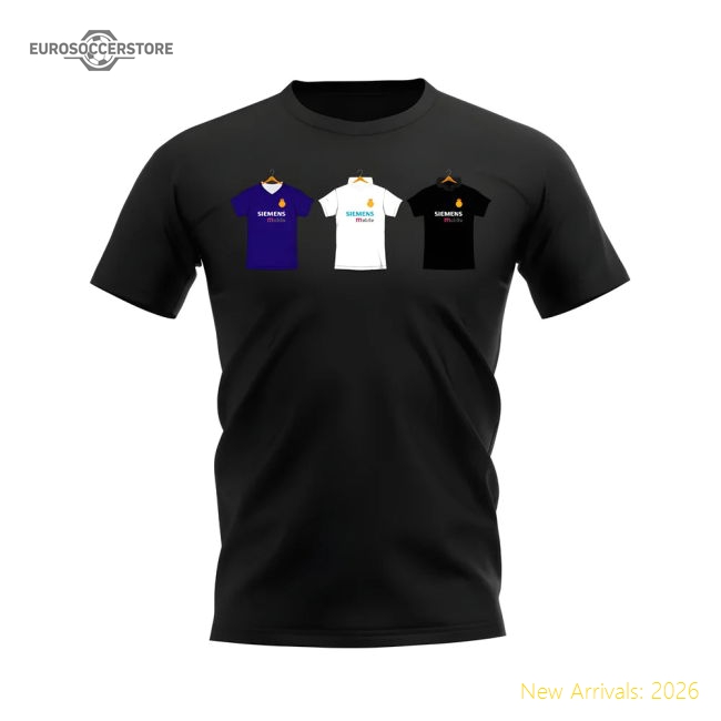 Fan-Favorite Real Madrid 2002-2003 Retro Shirt T-Shirt (Black) (Beckham
