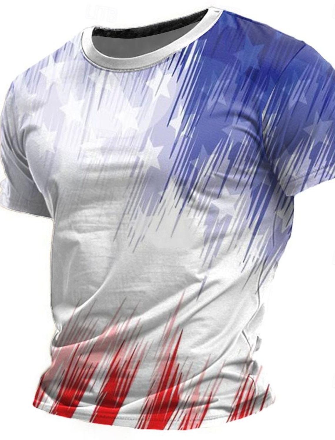 4th of July 2026 250th Memorial Day Men's Patriotic Patriot 3D Print American Flag Veteran Crew Neck Short Sleeve T-Shirt Street