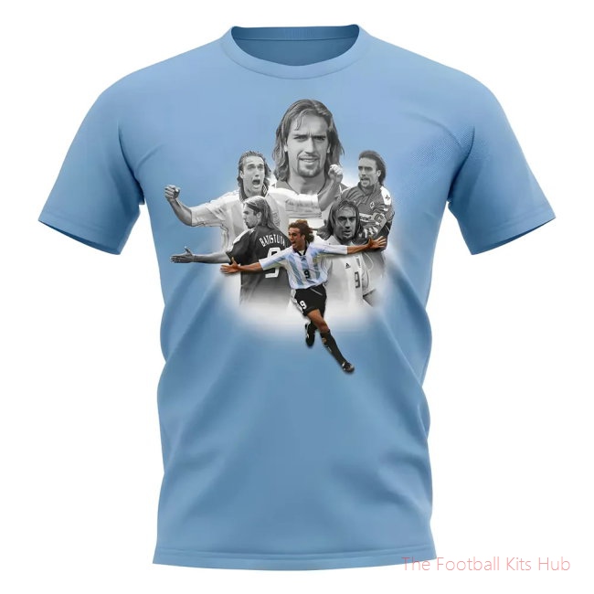 Gabriel Batistuta Collage Legend T-Shirt (Sky)