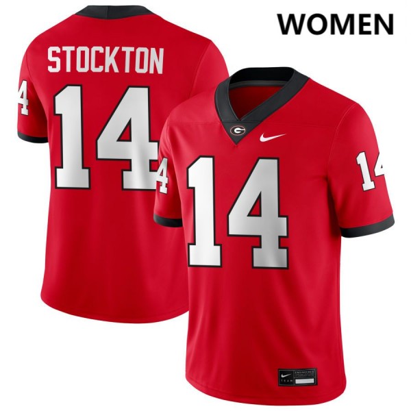 Women Georgia Bulldogs #14 Gunner Stockton Red Nike Stitch Jersey