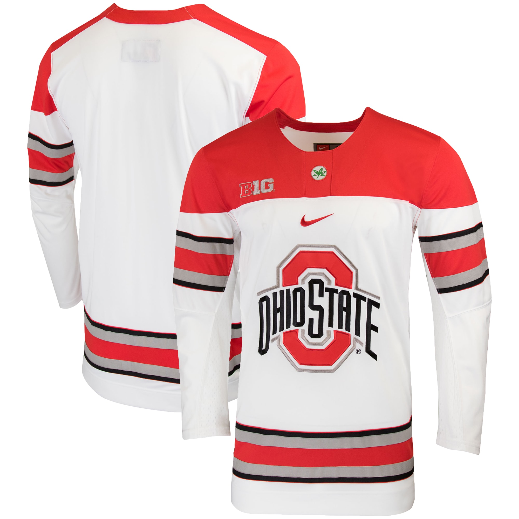 [NJP] Women's Ohio State Buckeyes Replica College Hockey Jersey - White