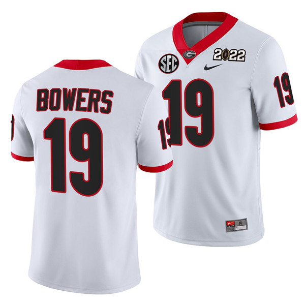 Men's UGA Bulldogs White 2022 moisture wicking Brock Bowers #19