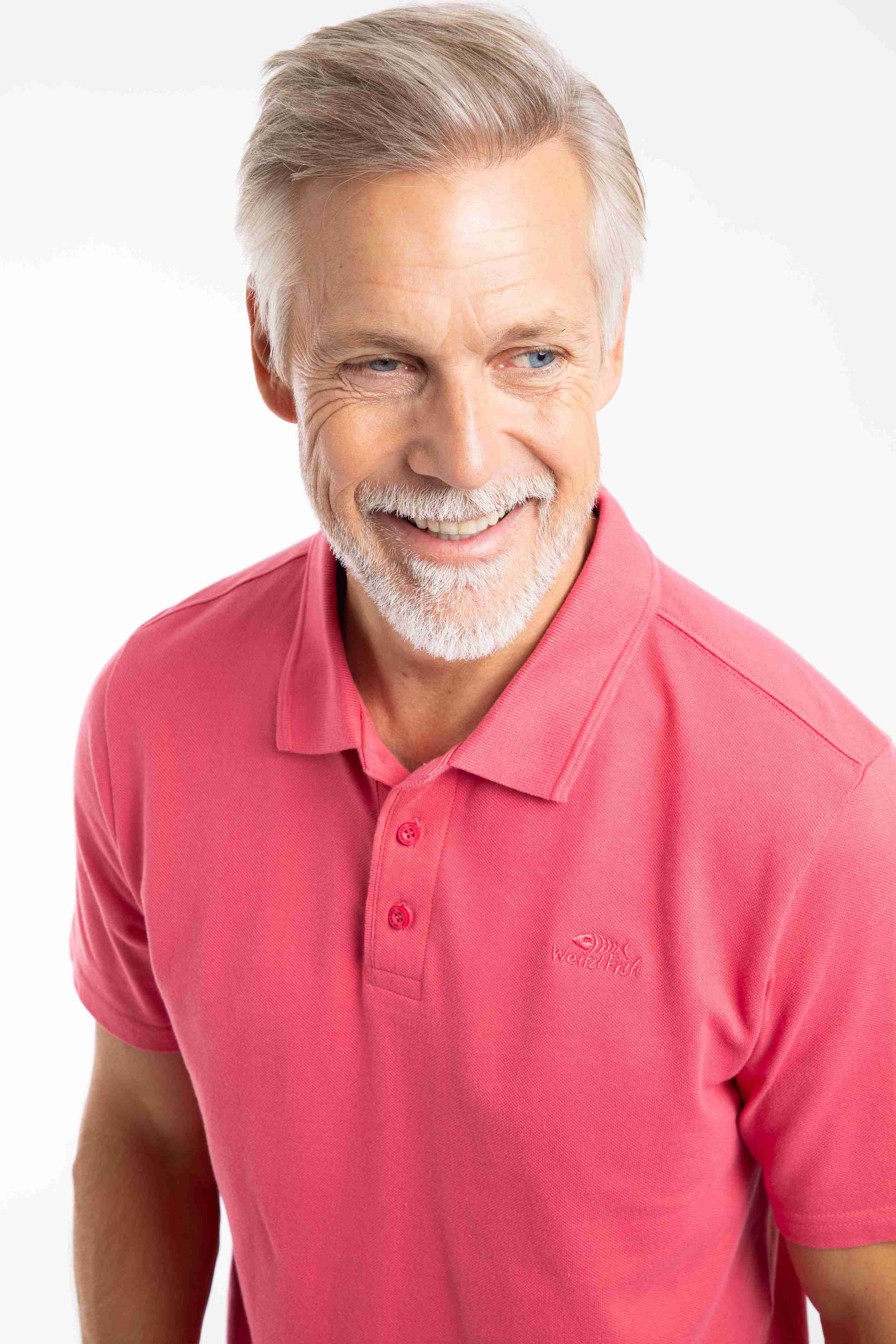 Giles Pique Polo Shirt Dark Pink
