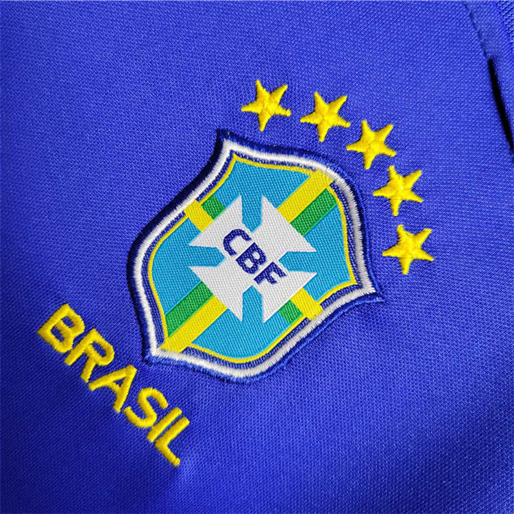 Official Kids Brazil World Cup 2022 Away Soccer Kit ShirtShorts