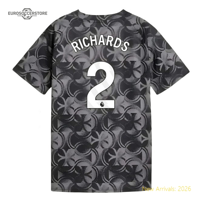 2025-2026 Man City Warm Up Jersey (Black) - Kids (Richards 2)