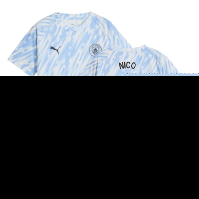 2025-2026 Man City Warm Up Jersey (Silver Sky) - Kids (Nico 14)