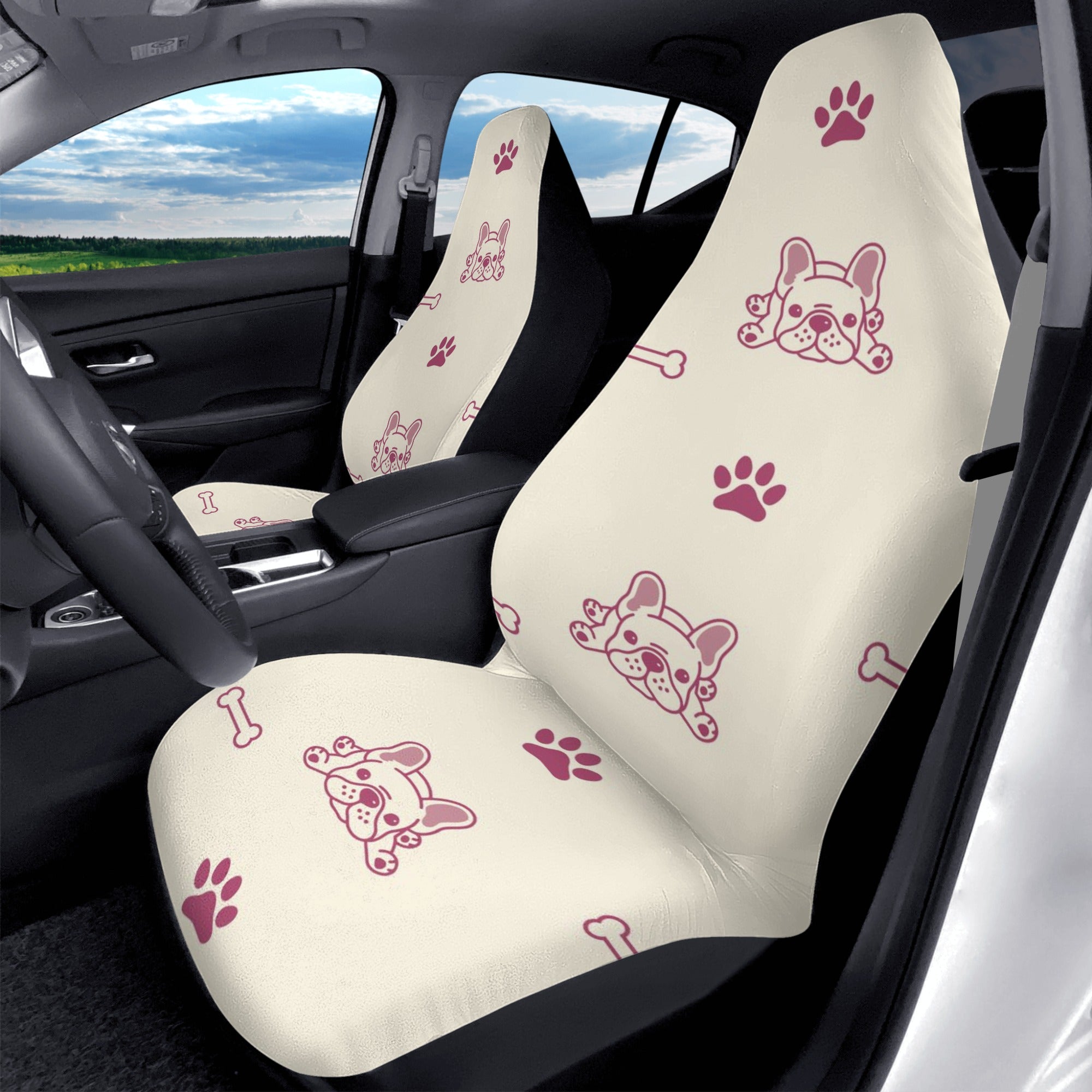 French Bulldog Melo Car Seat Covers (2 Pcs) Durable Dog Item