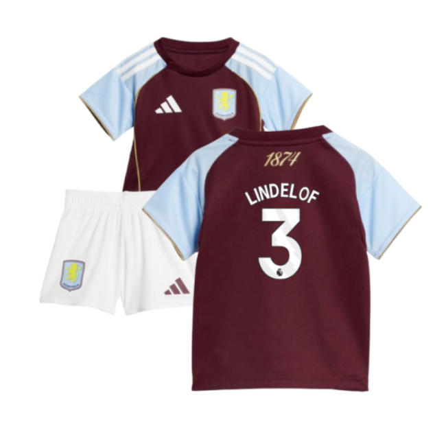 Aston Villa 2025-20 Home Football Shirt - Lindelof 3 L M S