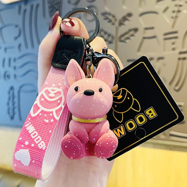 French Bulldog Key Pendant Colorful Keyring (WJ132)