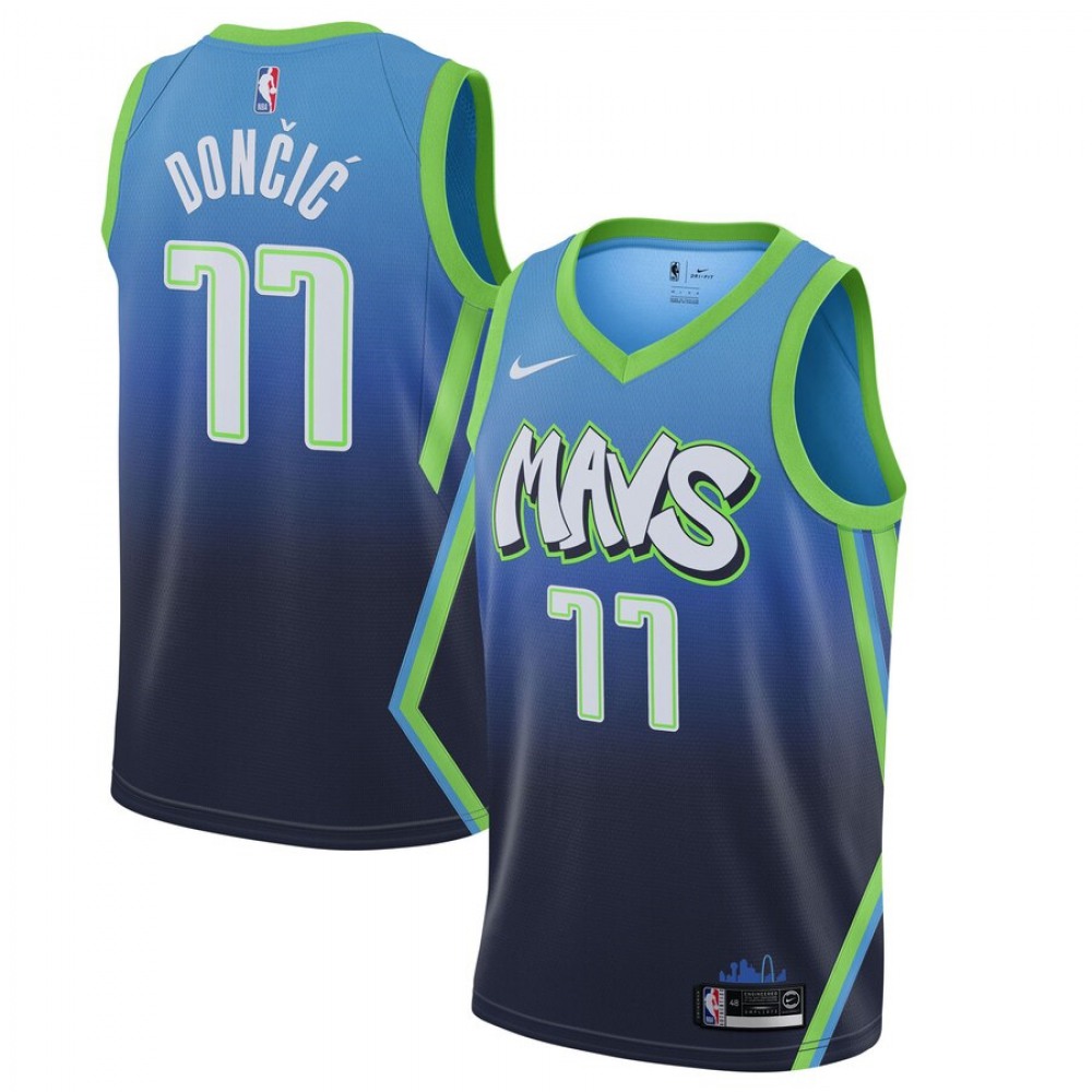 Dallas Mavericks 77 Blue Jersey - City Edition - Basketball Fan Gear