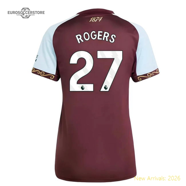 Official 2025-2026 Aston Villa Home Shirt (womens) (rogers 27)