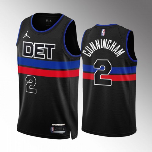 Detroit Detroit Pistons #2 Cade Cunningham Mens Black NBA 2022-23 Statement Edition Jersey Mens