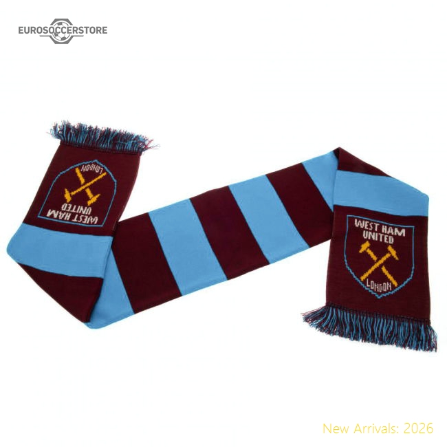 West Ham United Fc Narrow Bar Scarf - Unbeatable Value - Authentic Design