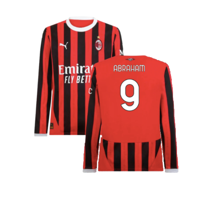 2024-2025 AC Milan Home Kit (Abraham 9) | Lightweight Great Deal