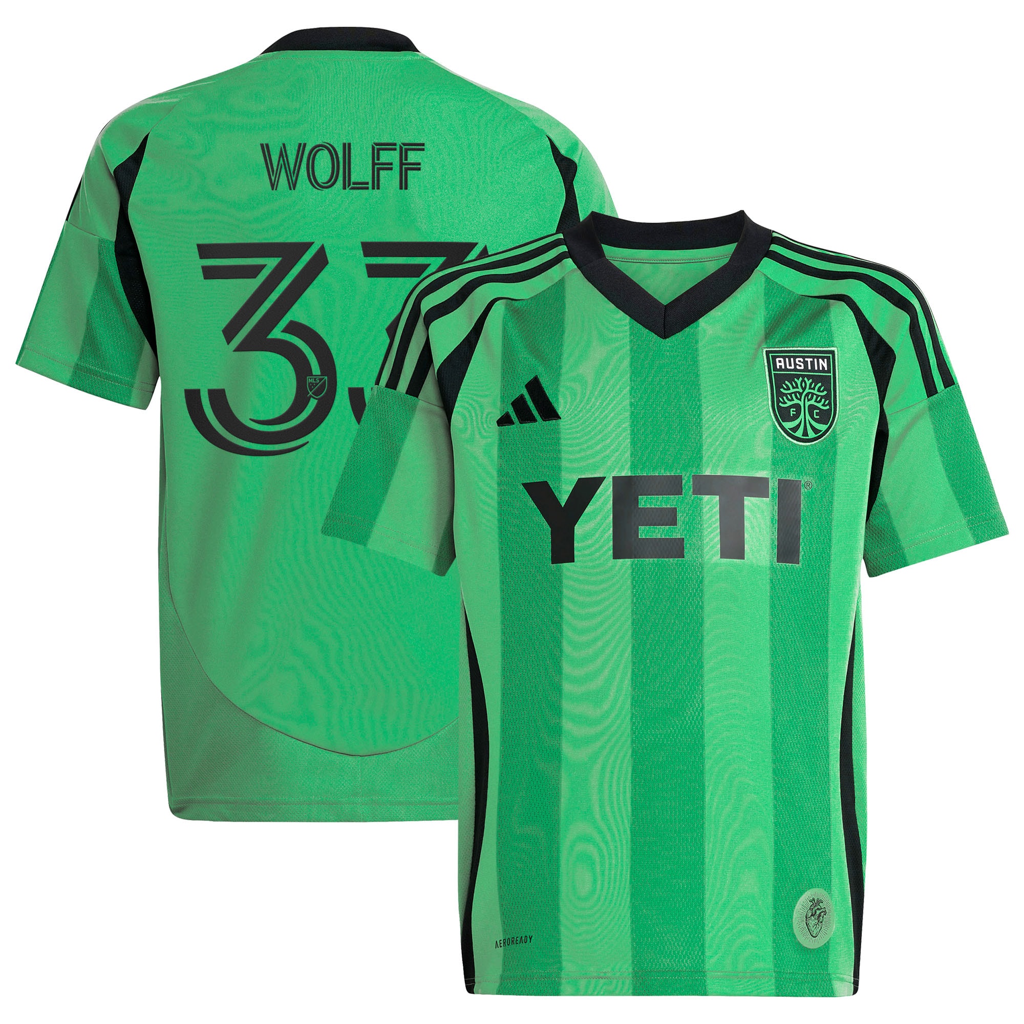[JED] Owen Wolff Austin FC Youth 2025 The Heartbeat Kit Replica Jersey - Green