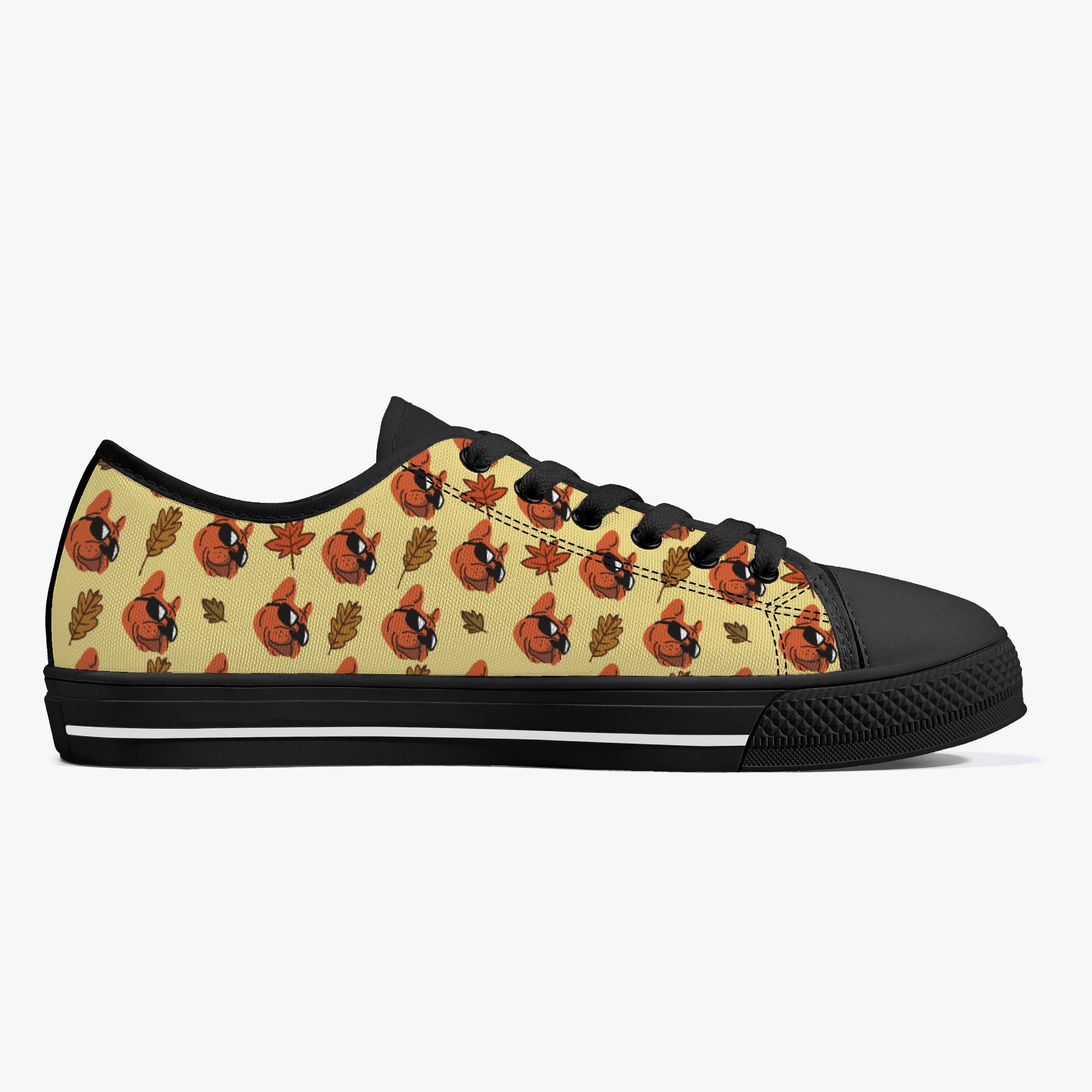 French Bulldog Yoda Classic Low Top Canvas Shoes Durable Dog Footwear