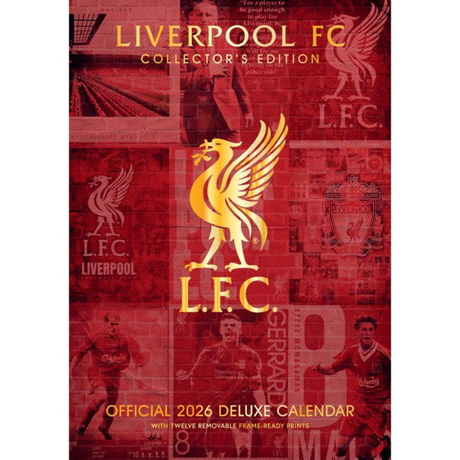 Calendar 2026 2025 Edition Durable Liverpool Home Football Shirt