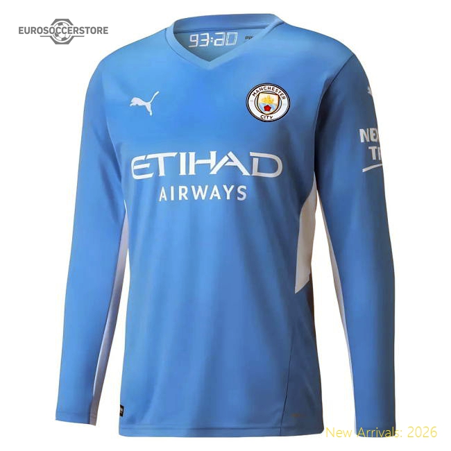 Top-Grade Performance Long Sleeve Home Kit 2021-2022 Man City