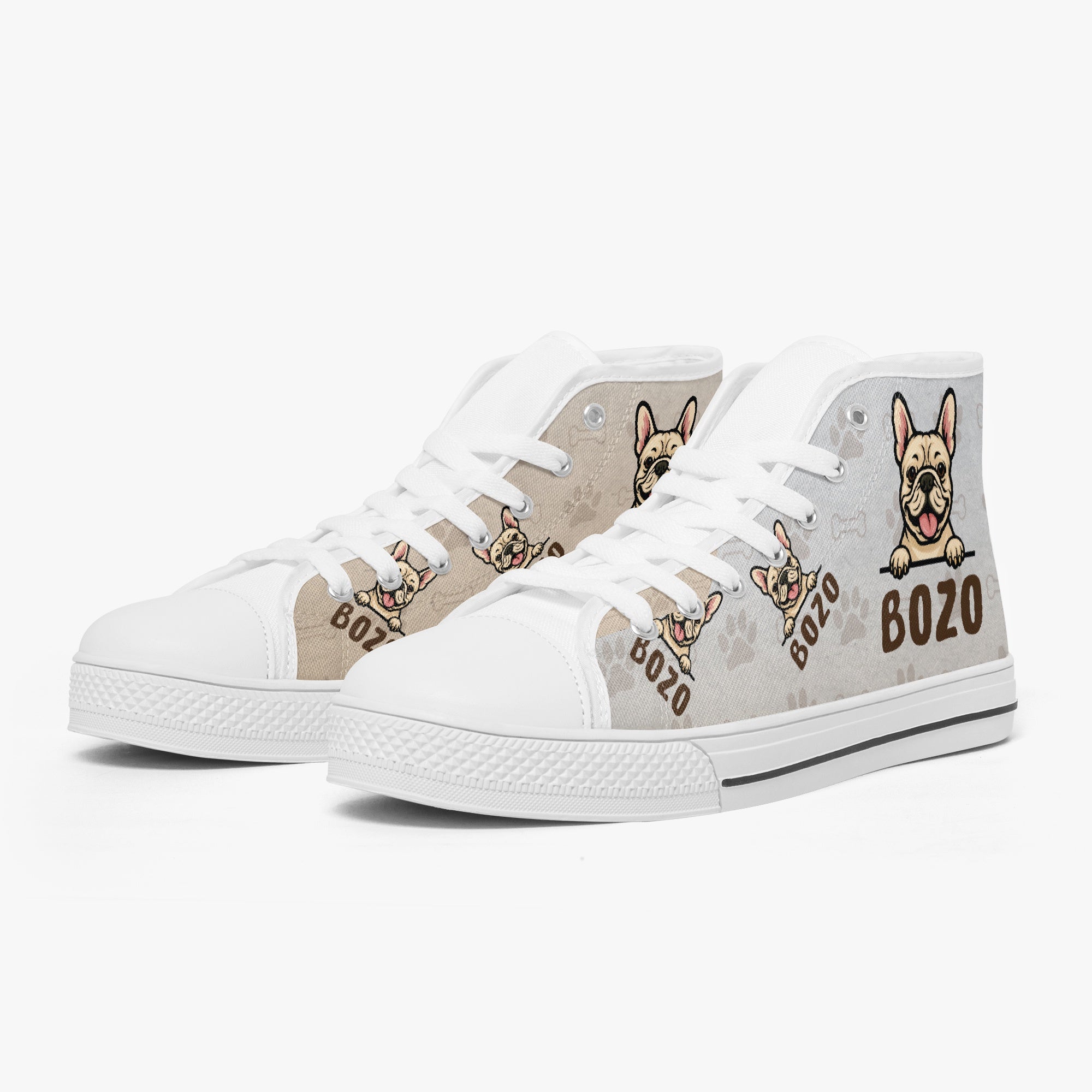 Fashion-Forward Denim - Personalized Classic High-top Canvas Shoes fo...