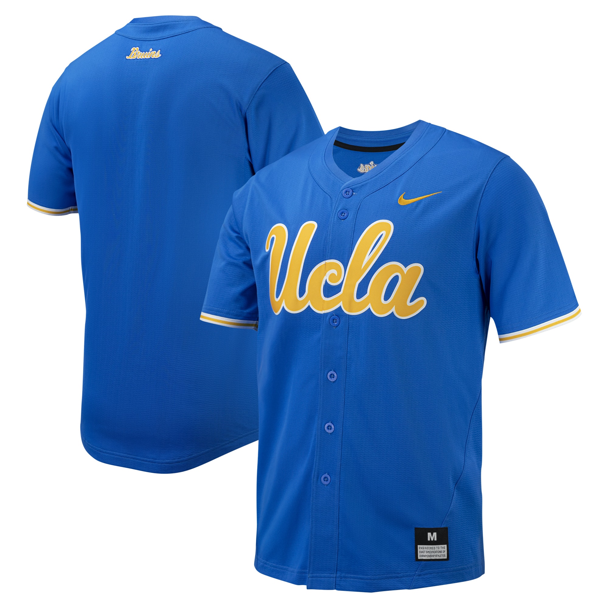 [NJP] UCLA Bruins Replica Full-Button Baseball Jersey - Blue