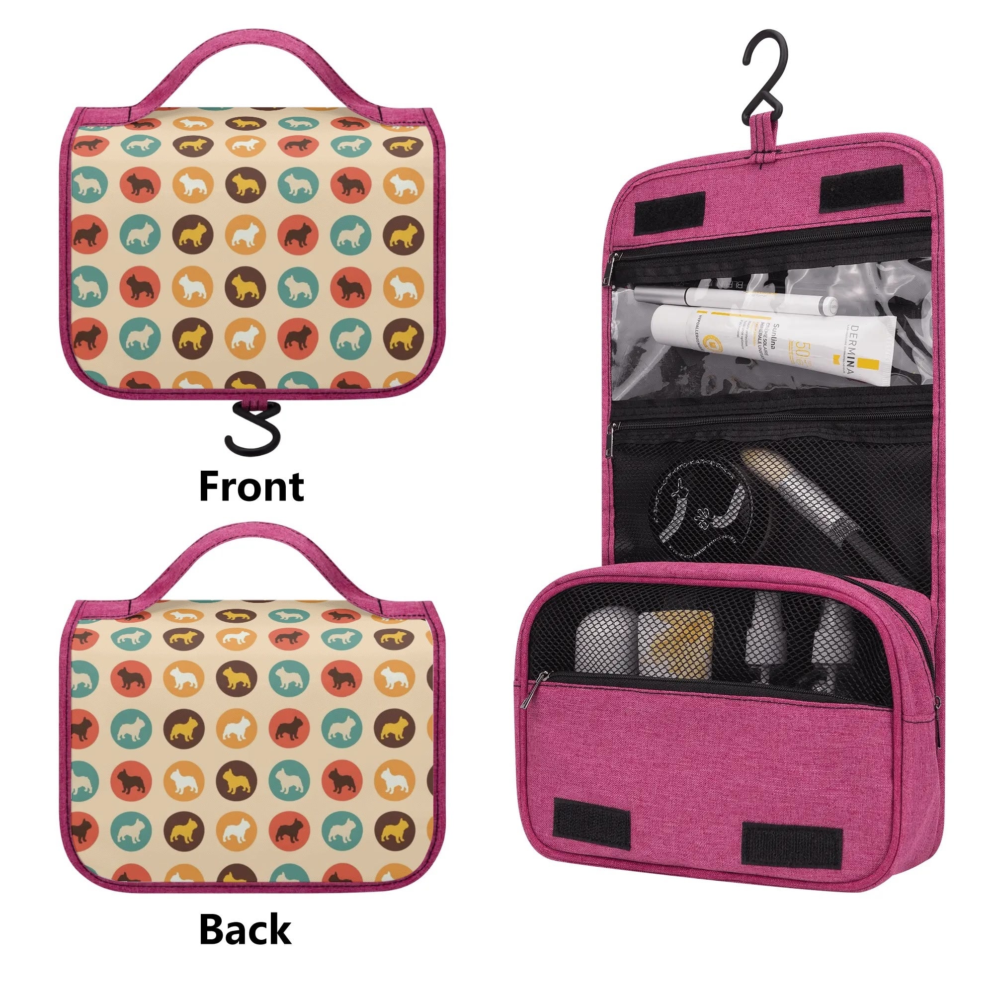 Trendy Frenchie-Fan Winston - Cosmetic Travel Bag for Everyday Wear