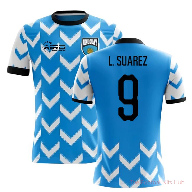 2025-2026 Uruguay Home Concept Football Shirt (L. Suarez 9)