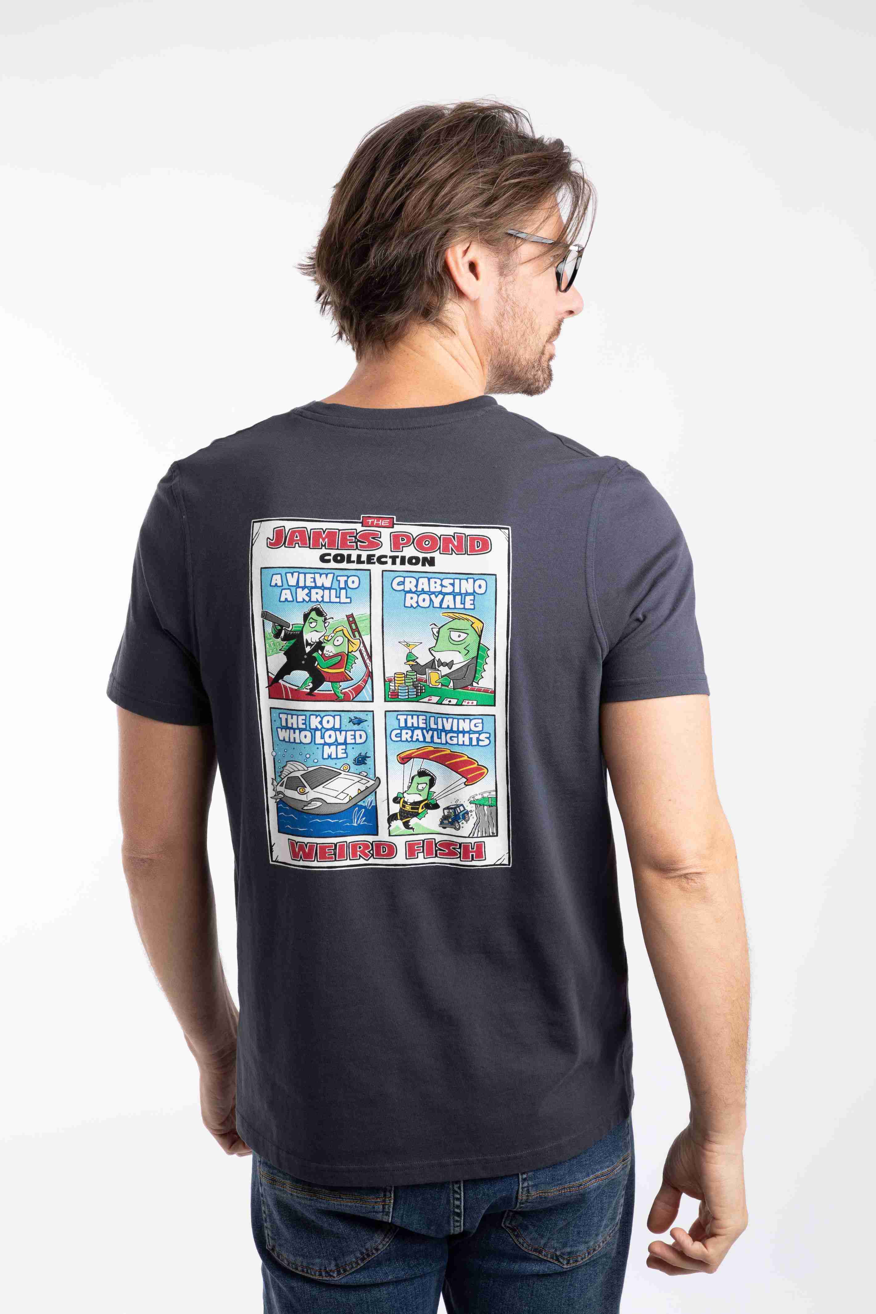 James Pond Back Print Artist T-Shirt Navy