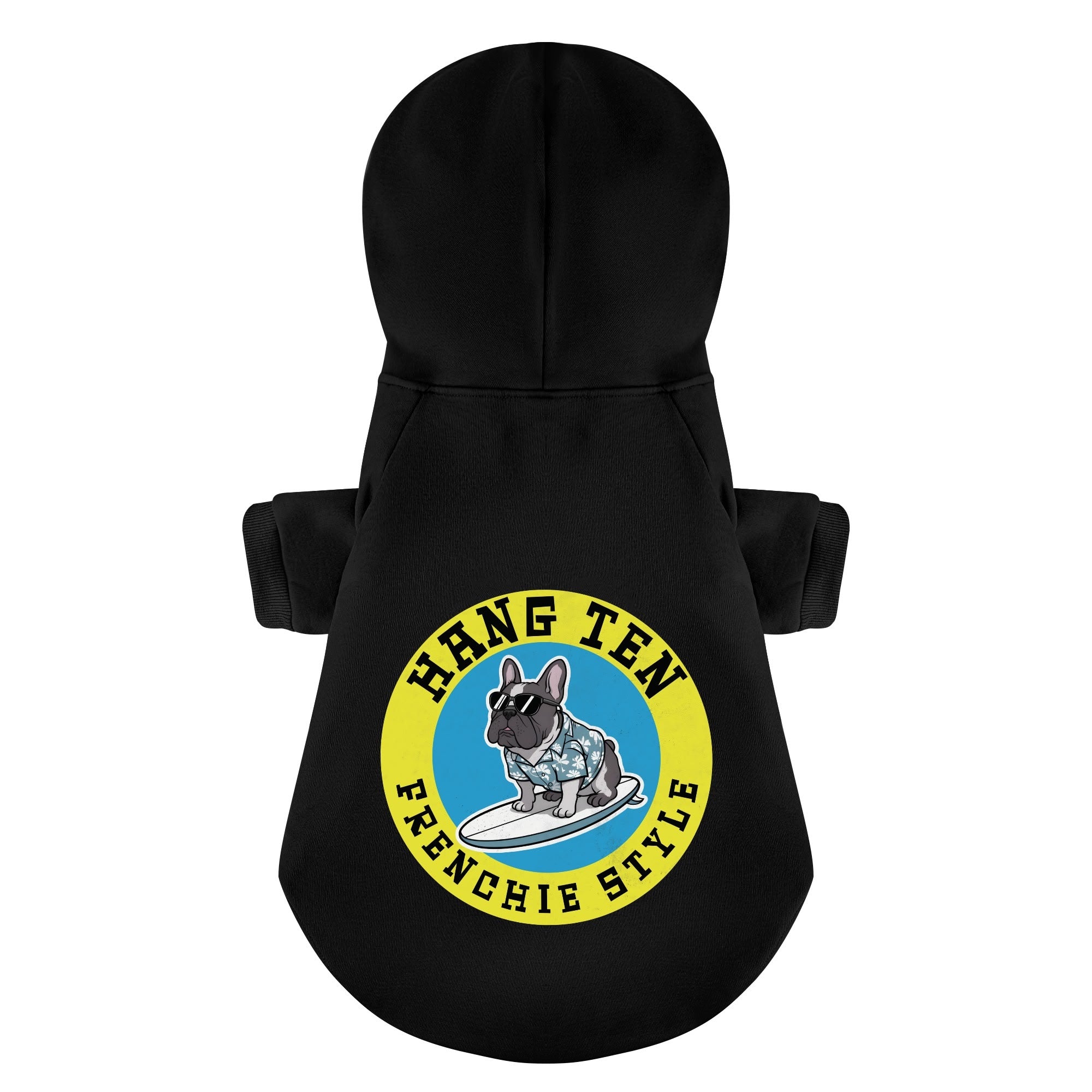Stylish Hang Ten, Frenchie Style - Personalized French Bulldog Hoodie...