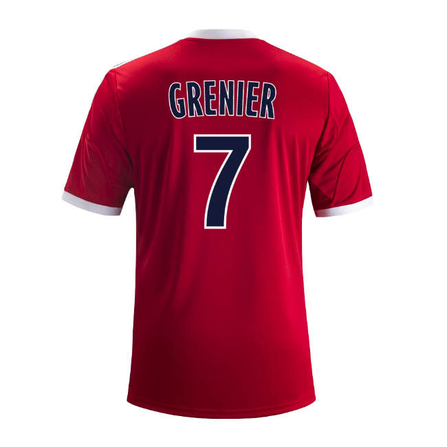 Quick Dry 13-14 Olympique Lyonnais 7 Grenier Away Red Jersey Shirt