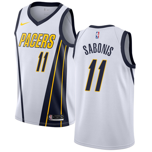 Nike Indiana Pacers #11 Domantas Sabonis White NBA Swingman Earned Edition Jersey Mens