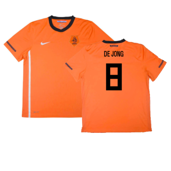 Holland 2010-11 Home Shirt ((Excellent) S) (De Jong 8) Holland