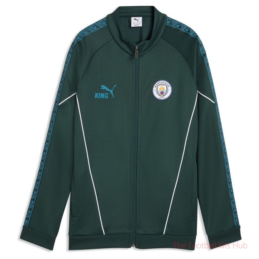 Manchester City Track Jacket King Anthem - Green Terrain/Tropical Blue Kids