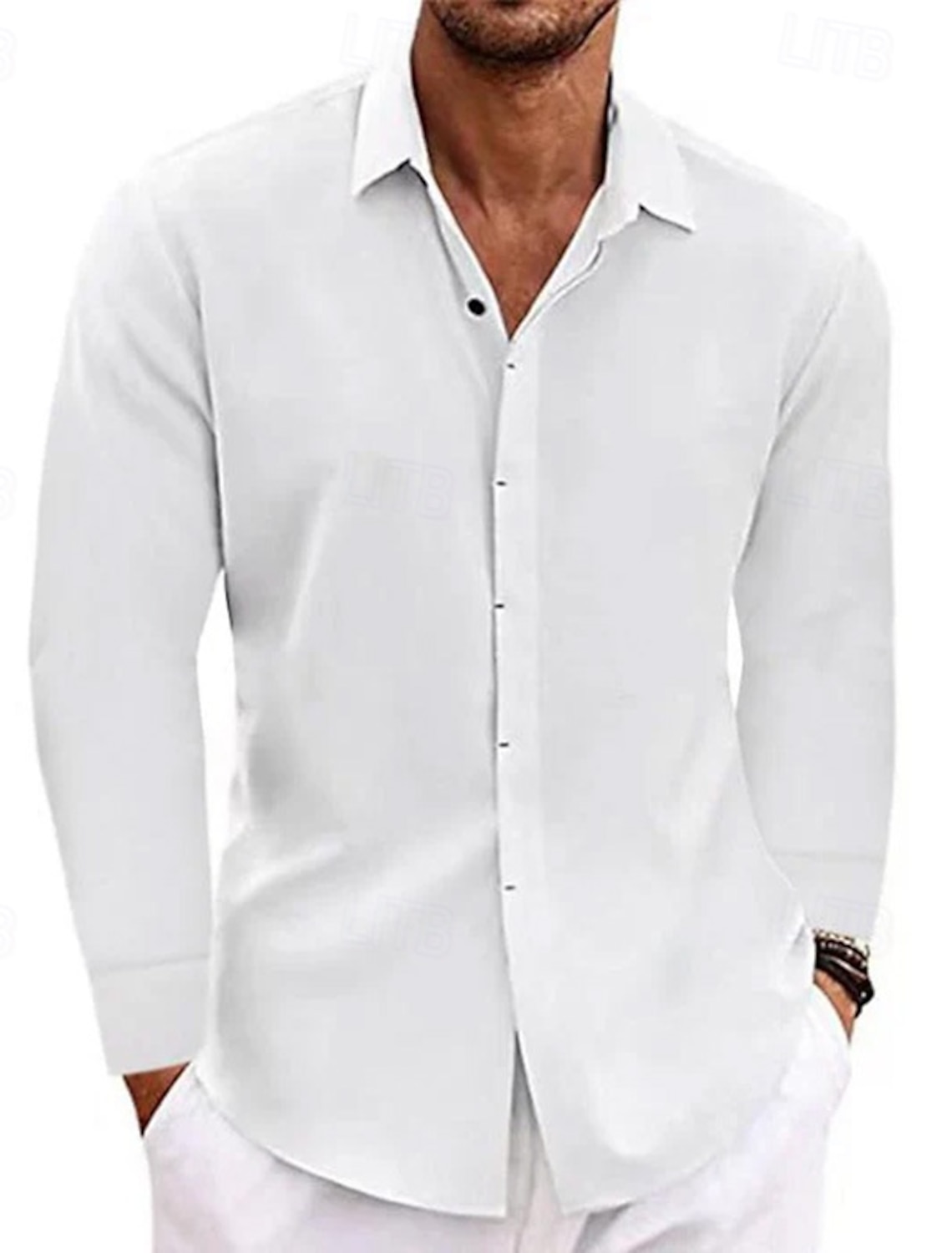 Men's Shirt Linen Summer Button Down Casual Beach Solid Color Vacation