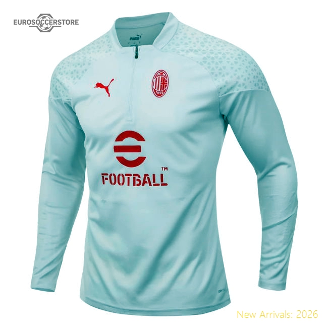 Genuine 2023-2024 Ac Milan Training Half Zip Top (Grey)