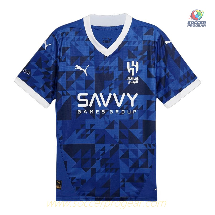 AL Hilal Home Children Football Kit Team Jersey 2024-2025 Season