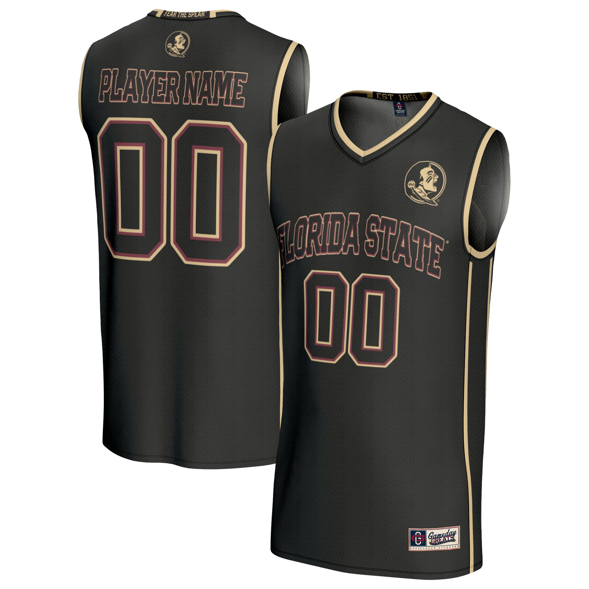 [NJP] Florida State Seminoles GameDay Greats Youth Lightweight Collegiate Men's Basketball NIL Pick-A-Player Fashion Jersey - Black