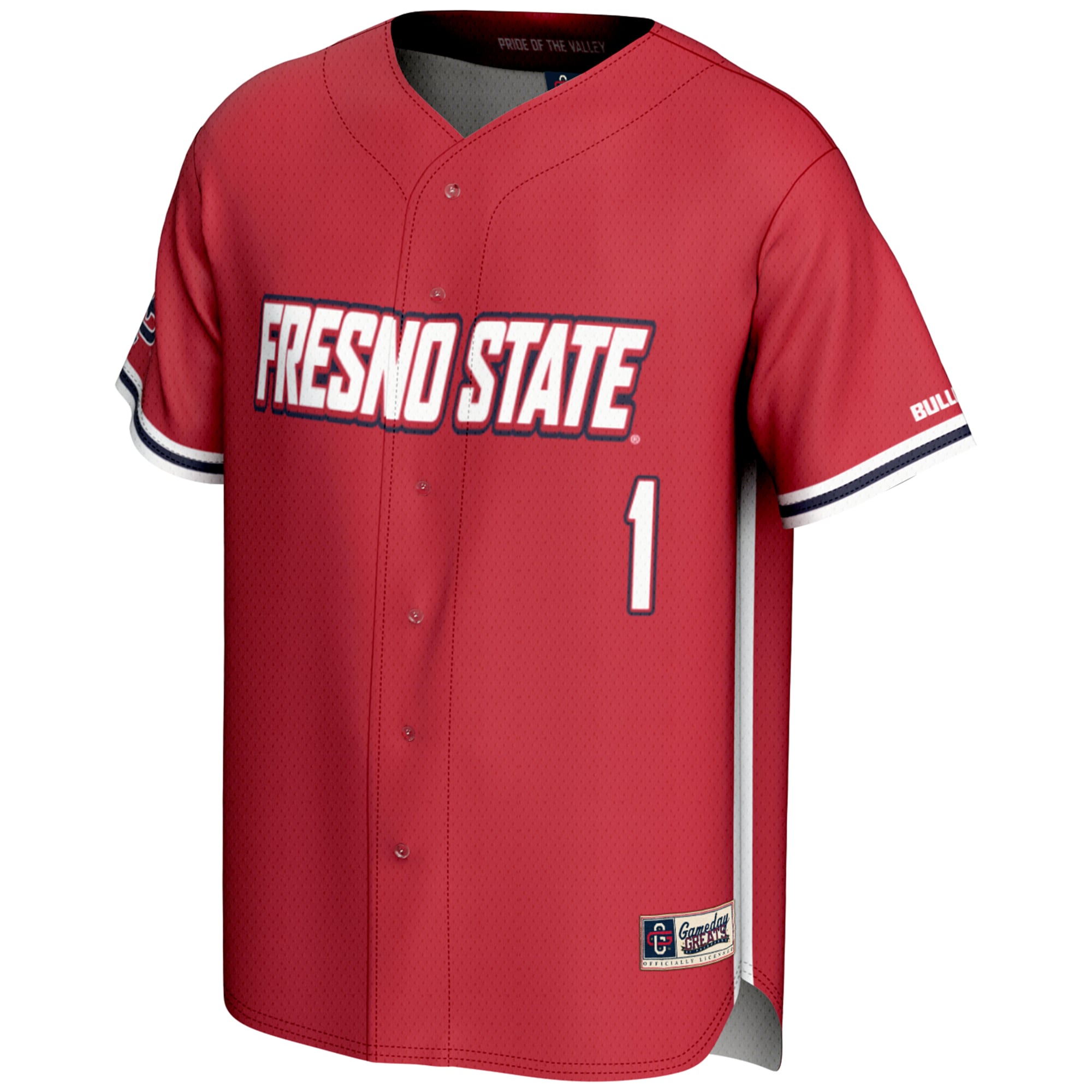 [NJP] Fresno State Bulldogs GameDay Greats Lightweight Baseball Jersey - Red
