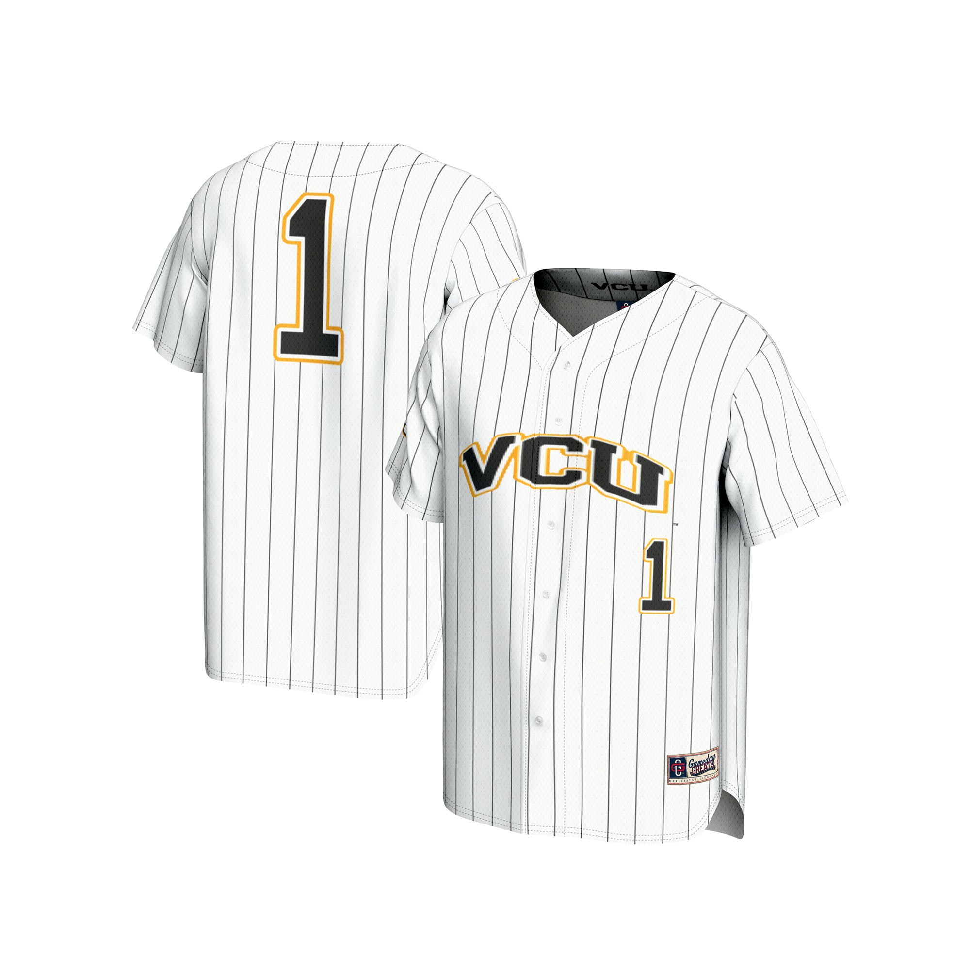 [NJP] Women's VCU Rams GameDay Greats Lightweight Baseball Fashion Jersey - White