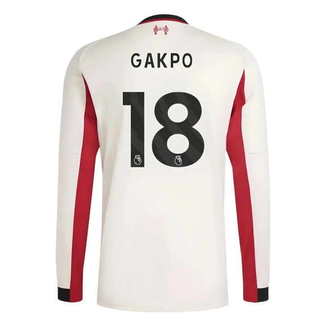2025-2026 Liverpool Long Sleeve Away Shirt (Gakpo 18)