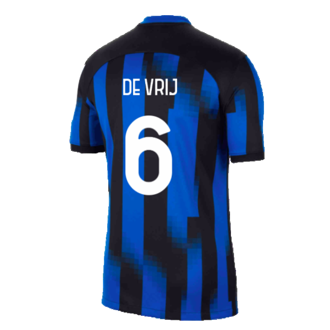 De Vrij 6 Game Replica Inter Milan Home Supporter Kit (Adults)